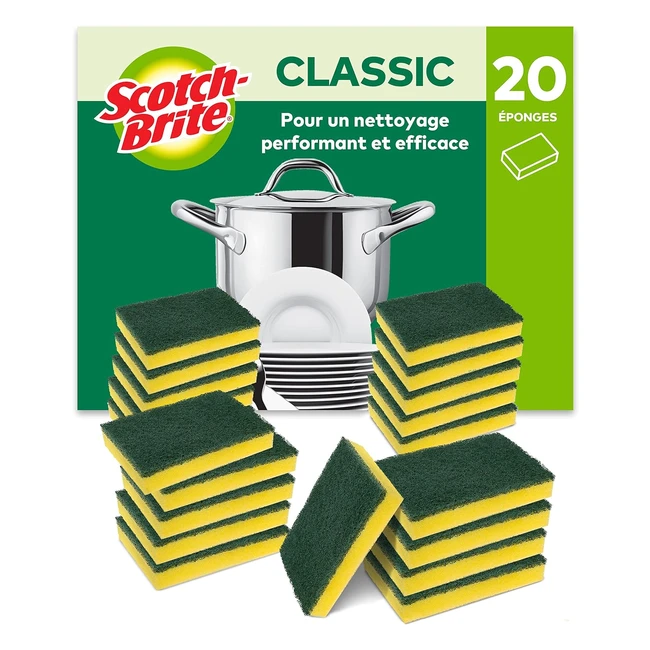 ponge Rcureur ScotchBrite Classic 20 pices - Nettoyage puissant et efficac
