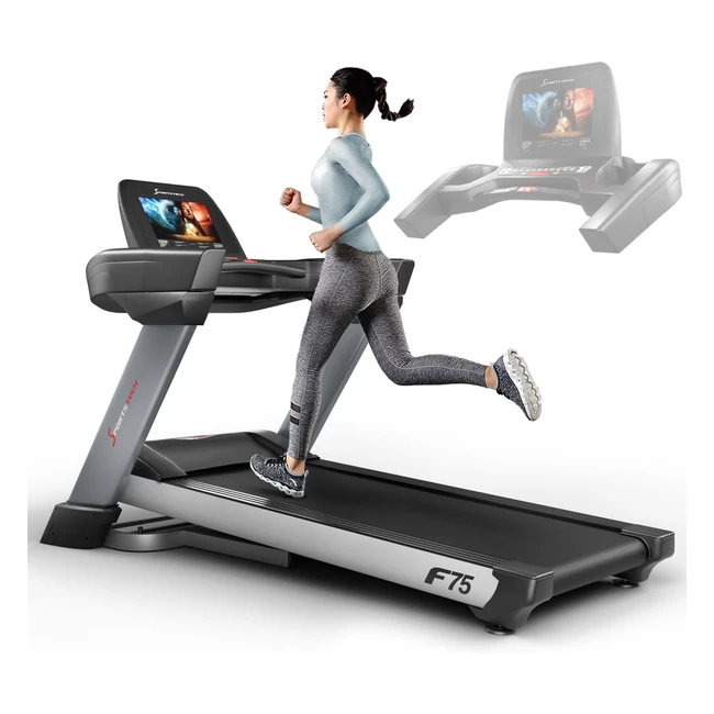 Sportstech F75 Highend Laufband 580x1600mm Android 156 Zoll Display bis 20kmh 5PS WiFi USB MP3 18 Steigung Dämpfungssystem bis 200kg robust und klappbar