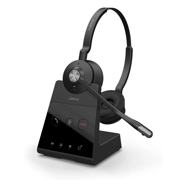 Jabra Engage 75 OnEar DECT Stereo Headset - Skype for Business zertifizierter drahtloser Kopfhörer mit Noisecancelling - Schwarz EU-Version