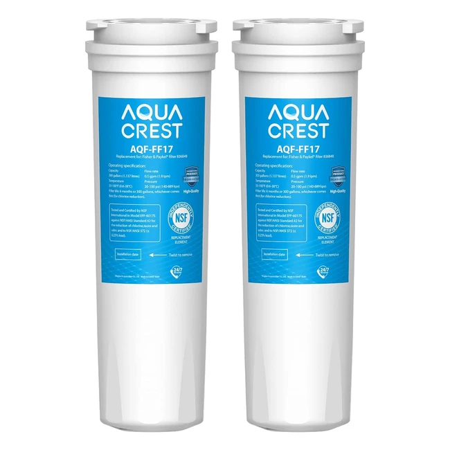 AquaCrest 836848 Fridge Water Filter Replacement for Fisher  Paykel RF540ADUSX4