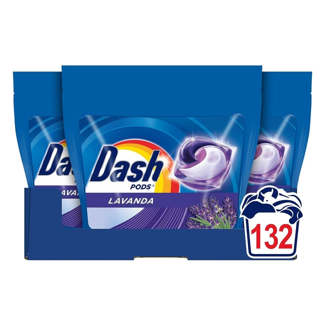 Dash Pods Detersivo Lavatrice Lavanda 44 Lavaggi x 3 - Pulito Profondo e Freschezza Irresistibile