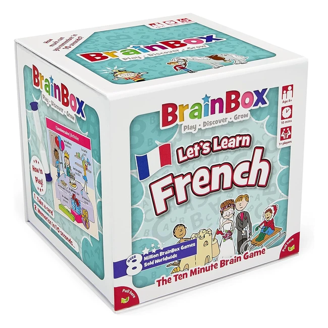 BrainBox Let's Learn French - Fun Educational Card Game - Ages 8+ - 1 Players - 10 Min Play Time