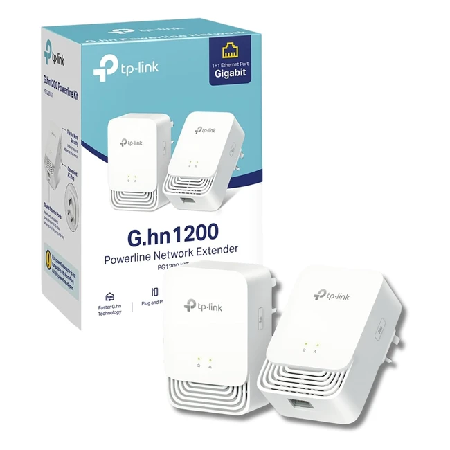 TP-Link GHn 1200 Powerline Kit11 Gigabit Ethernet Port Plug and Play Ideal for 8