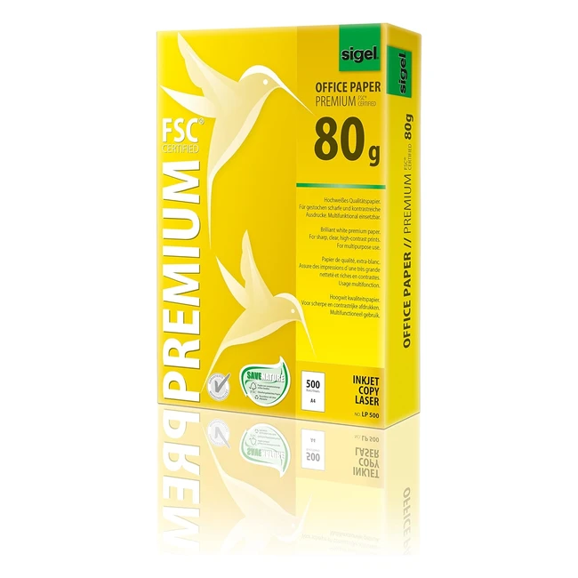 Sigel LP500 Premium Office Paper A4 80g 500 Blatt - beidseitig bedruckbar