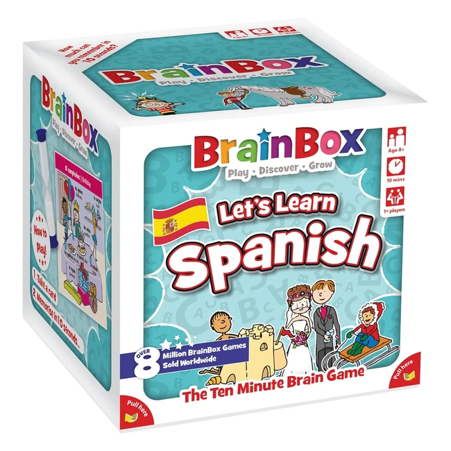 BrainBox Lets Learn Spanish - Fun Educational Card Game - Ages 8 - 1 Players - 