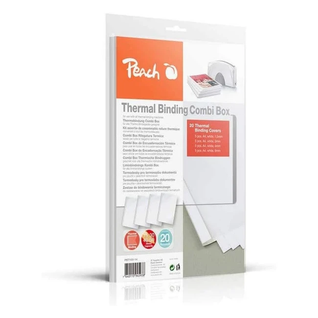 Peach PBT10014 Combi Box fr 20 Thermobindemappen 1560 Blatt A4 wei - Profess