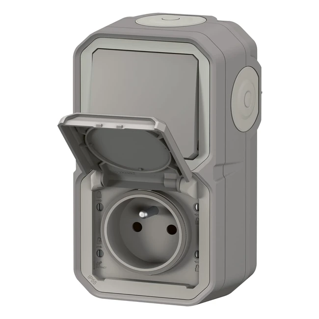 Legrand Prise Etanche et Interrupteur Vaetvient IP55 Plexo Prise 2pt 16A250V ave