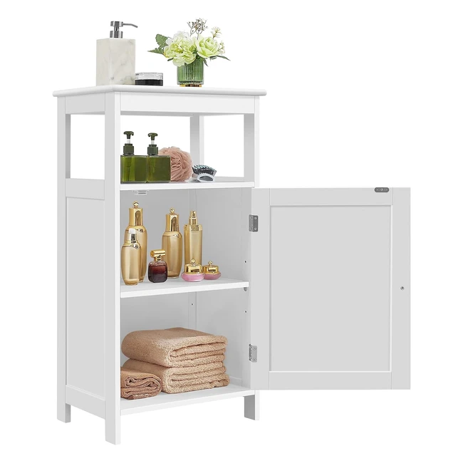 Yaheetech Badezimmerschrank Bodenschrank 4-stufig verstellbarer Einlegeboden Wei