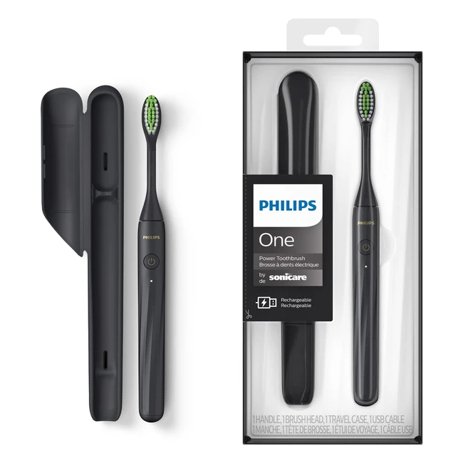 Philips One Elektrische Zahnbürste mit USB-Ladung Hy120026 Mattschwarz