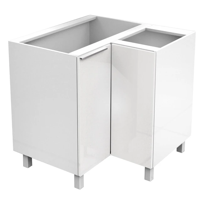 Meuble d'angle bas cuisine Berlioz CG8BB blanc brillant 82x82x83cm