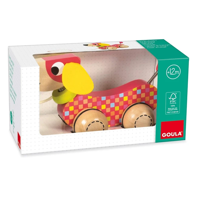 Perrito Arrastre Goula | Juguete Preescolar | Ref. 1234 | Estimula Percepción Visual y Auditiva