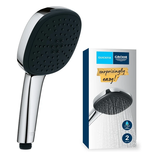 Grohe Vitalio Comfort 110 Quickfix Hand Shower Square 11 cm Shower Head 2 Sprays