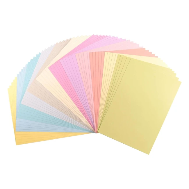 Vaessen Creative Florence Smooth Cardstock Paper Pastel Colours Mix A4 60 Sheets