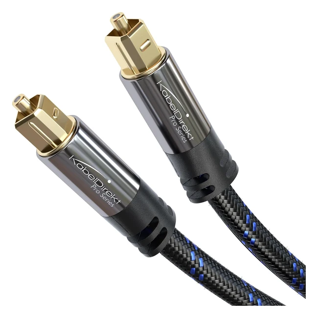 15m Nylon Braided Toslink Optical Audio Cable for Soundbars - Fiber Optic Cable