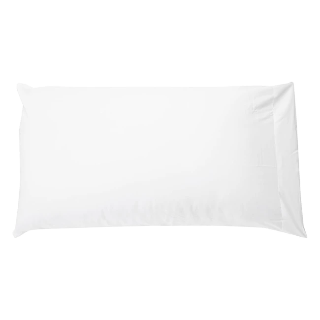 Amazon Basics Pillowcase 2 Count Bright White 80 cm L x 50 cm W - Soft Microfibe