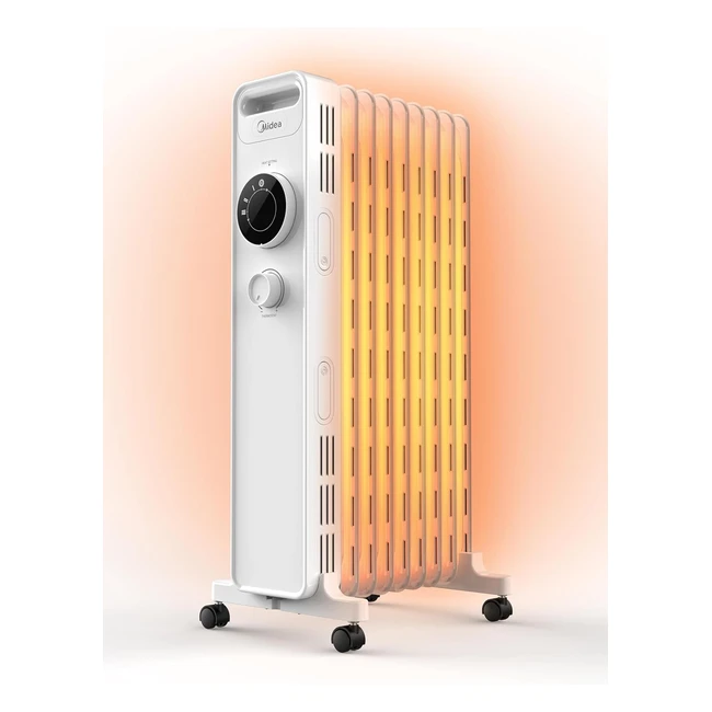 Midea NY200922M LRadiator 2000W Energiesparend Leise Elektroheizung mit 9 Rippen Thermostat