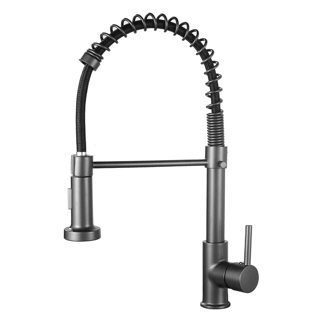 Rubinetto cucina molla singola maniglia ottone grigio 360 gradi spray