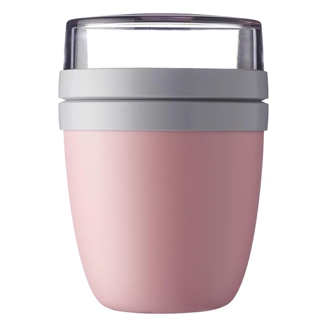 Mepal Lunchpot Ellipse Nordic Pink 500 ml - Praktischer Müsli- & Joghurtbecher To-Go - Mikrowellen- & Spülmaschinengeeignet