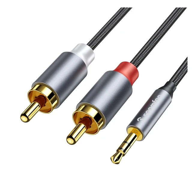 Cable Jack a 2RCA3M | Audio 2 RCA a Jack 3.5mm | Hifi Sonido | DAC Chip | Cable Estéreo para Móvil Tablet PC