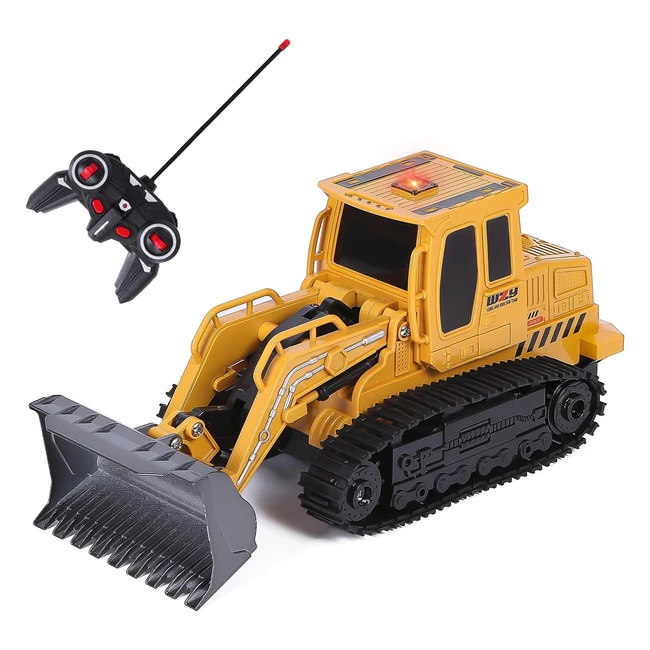 Juguete RC Bulldozer 6 Canales Escala 1:24 con Luz y Sonido - Alta Calidad