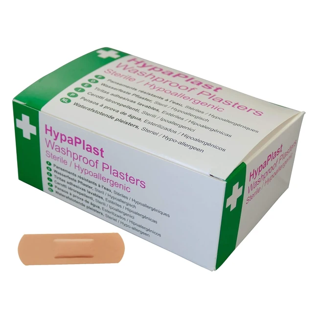 Safety First Aid Group Hypaplast Pink Washproof Plasters 72 x 25 cm - Pack of 100 | Sterile & Hypoallergenic