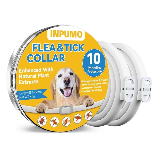 Collar Antiparasitario Perros 10 Meses Natural Impermeable - Pack 2