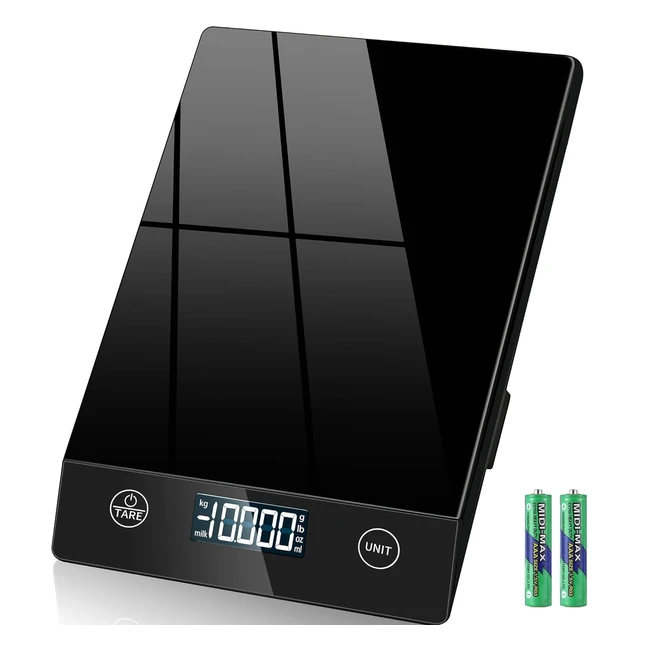 10kg Stylish Glass Digital Kitchen Scale - High Accuracy  Tare Function