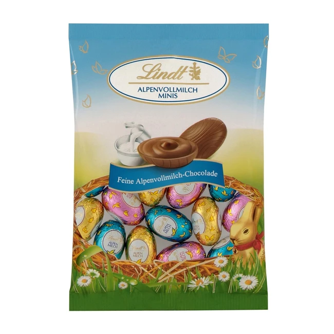 Lindt Schokolade Alpenmilch Mini-Eier 3 x 100 g - ca 36 Mini-Eier aus Alpenmilc