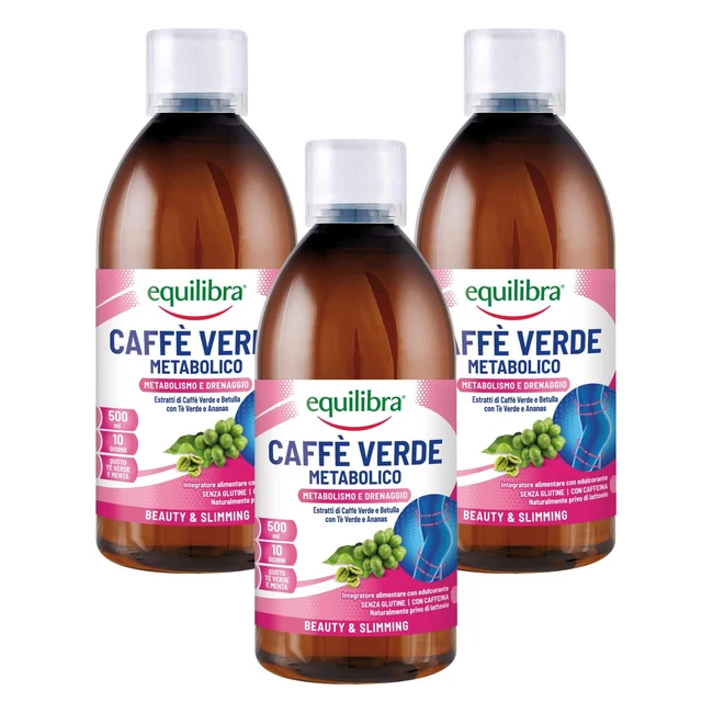 Equilibra Integratori Alimentari Caff Verde Metabolico - 3 Bottiglie da 500ml