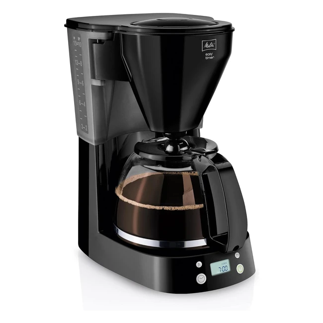 Cafetera Melitta Easy Timer 101014 - Programable - Jarra Vidrio - Negro