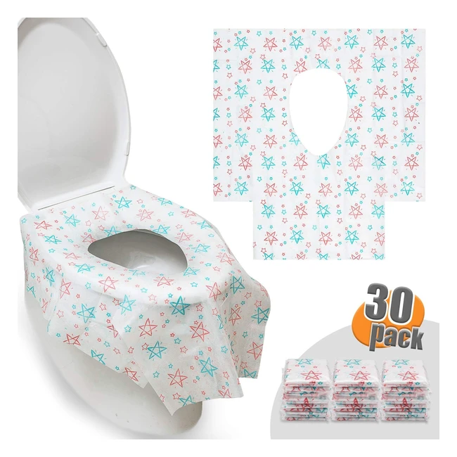 Copriwater Monouso Antibatterico HBSelect 30 Pezzi 65x60cm - Motivo Stelle