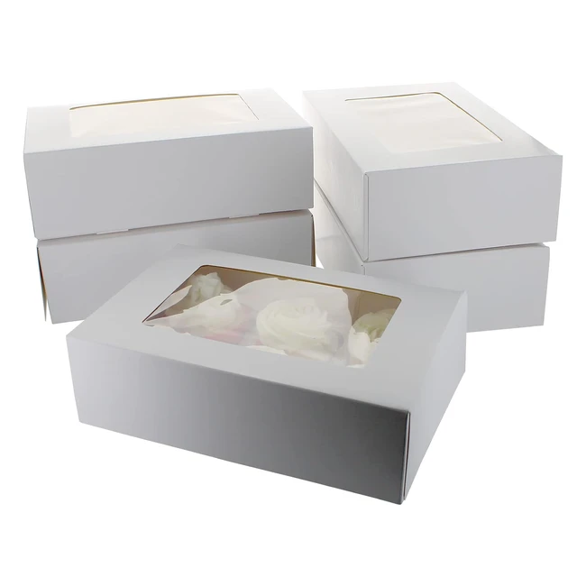 culpitt 6 hole cupcake box 5 pack white  Ideal for cupcakes muffins fairy cak