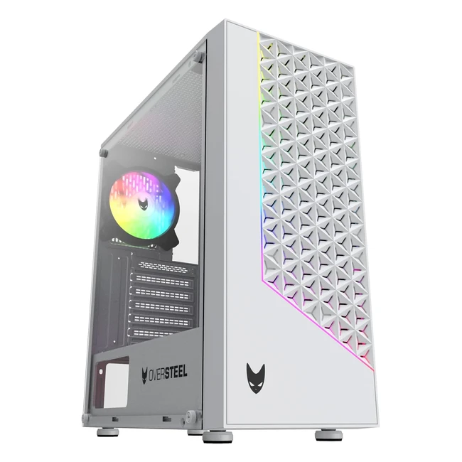 Oversteel Iridium Gaming PC Case ATX Micro ITX 120mm ARGB Fan Mesh Front 2 Dust 