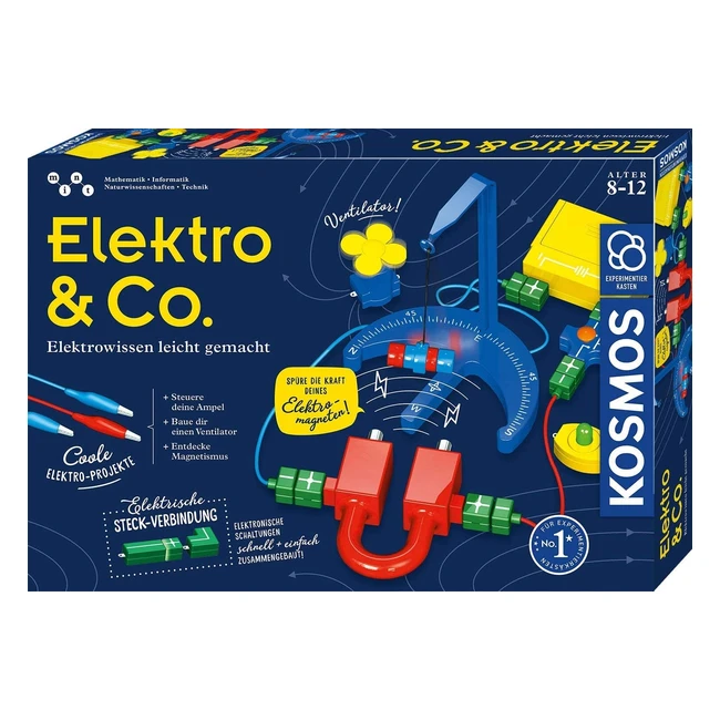 KOSMOS 620639 Elektro Experimentierkasten für Kinder ab 8 Jahren - Strom, Magnete, Elektromagnetismus