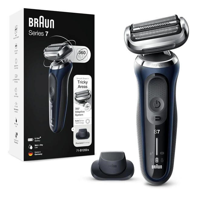 Braun Series 7 71b1200s Electric Shaver with Precision Trimmer - Smooth Shave, Autosense Technology