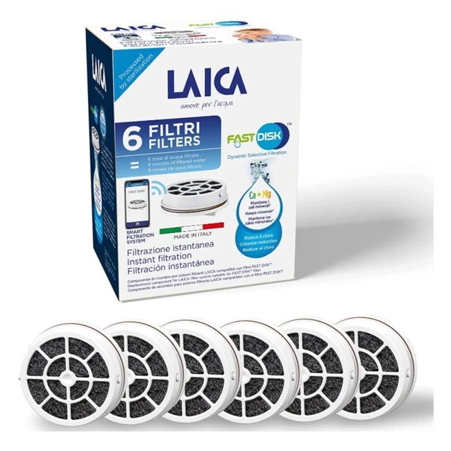 Laica Filtro Fast Disk Carboni Attivi 100 Made in Italy - Filtrazione Istantanea
