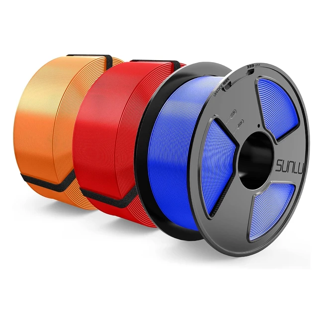 Filament Sunlu PLA Plus 3kg 175mm Impression 3D Précision 0.02mm Bleu/Rouge/Orange