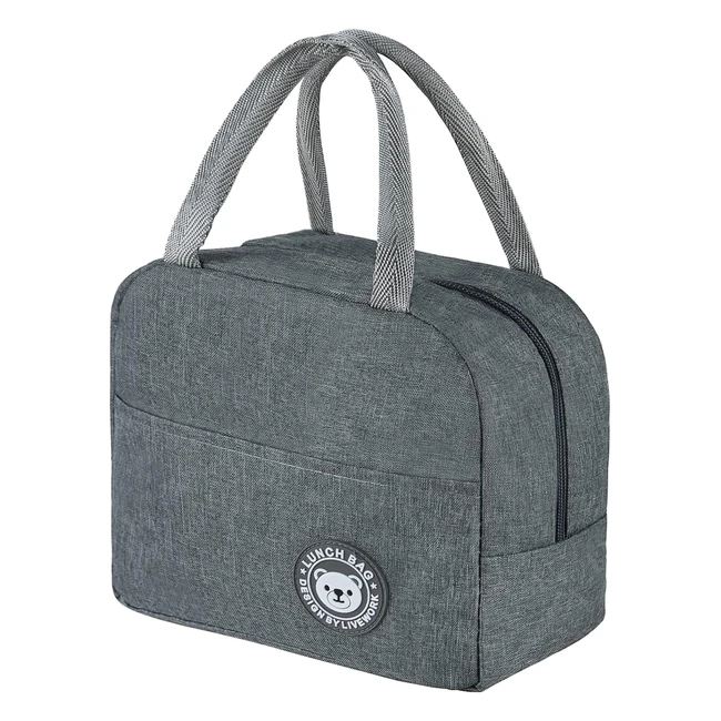 Sac Lunch Box Isotherme 6L Petit Panier Repas Mini Sac Bureau Etudiant Gris