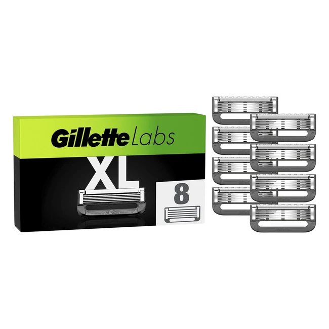 Gillette Labs XXL - Lamette da barba per rasoio uomo 9 ricambi - Comfort e profo