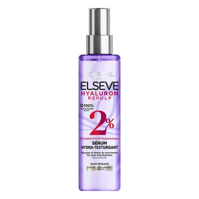 L'Oreal Paris Siero Idratante 72H Acido Ialuronico Elseve Hyaluron Repulp 150ml - Capelli Disidratati e Stanchi
