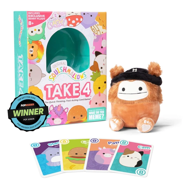 Squishmallows Take4 Fastpaced Family Game - Action-Packed Fun for All Ages