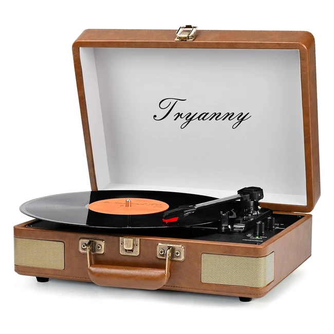Tocadiscos Trynnay con Bluetooth 3 Velocidades Vinilo Porttil Altavoces Integr