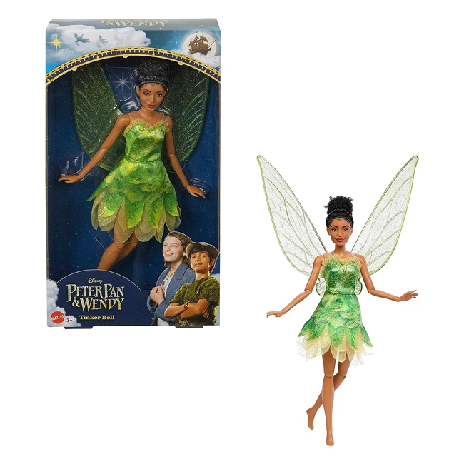 Poupe Fe Clochette Disney Peter Pan Wendy - HNY37 - Robe Verte Ailes Scintillant