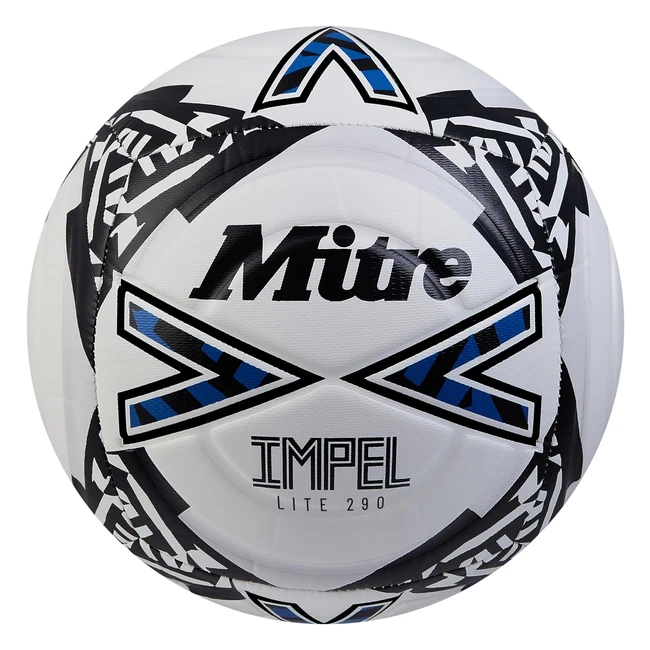 Mitre Impel Lite 290 Football  WhiteSky BlueBlack  Premium Feel  Easy Play