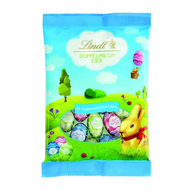 Lindt Schokolade Doppel Milch Eier 4 x 100 g Beutel - Feinste Vollmilch Eier mit