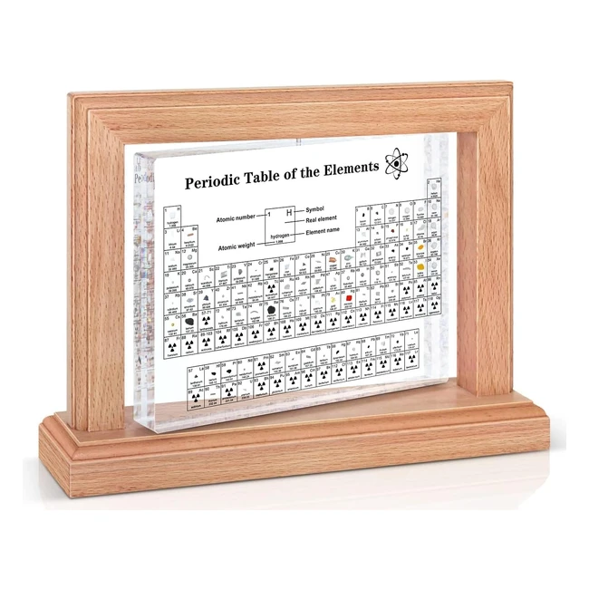 Giftota 360 Rotating Periodic Table - Real Elements - Chemistry Gifts - Samples - Kids Adults Teacher