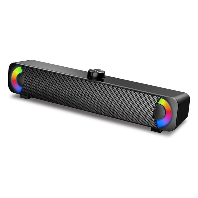 Soundbar USB HPYLIF H Altoparlante Gioco PC Audio Stereo RGB Surround Luce Cablata Plug and Play