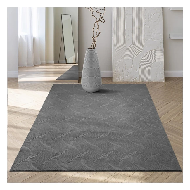 Mias Teppiche Rosy - Stilvoller 3D Teppich mit Antirutschrcken - Anthrazit 80 