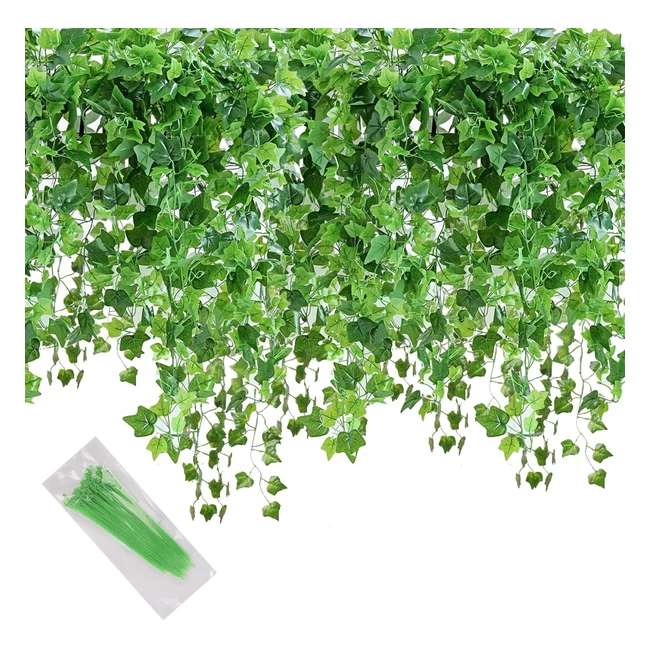 merrynine 24pcs 168ft artificial ivy greenery hanging vines garland - Fake Green
