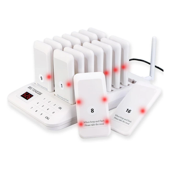 Retekess TD157 Buscapersonas Restaurante 500m 199s Duracin Llamada Canal 998 -